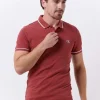 Calvin Klein Polo Tipping Slim Polo En Rouge à prix réduits 19