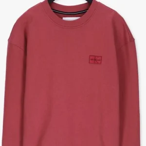 nouveau produit Calvin Klein Chandail Shrunken Badge Crew Neck En Rouge 13