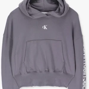 Top ventes Calvin Klein Chandail Back Two Tone Monogram Hoodie En Gris 13