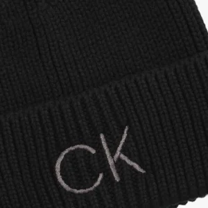 Calvin Klein Essentials Beanie Bonnet En Noir Nouveau 9