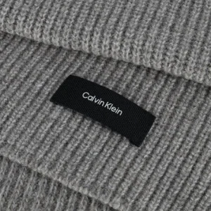 guranteed de qualité Calvin Klein Daddy Wool Knit Scarf 30×180 Foulard En Gris 6