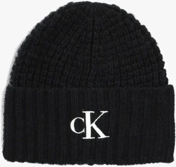 Calvin Klein Waffle Beanie Bonnet En Noir livraison la plus rapide 1