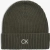 le grand escompte Calvin Klein Classic Cotton Rib Beanie Bonnet En Vert 11