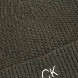 le grand escompte Calvin Klein Classic Cotton Rib Beanie Bonnet En Vert 9