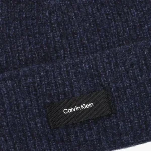 le grand escompte Calvin Klein Daddy Wool Rib Beaniet Bonnet En Bleu 9