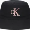 Calvin Klein Logo Embroidery Bucket Hat Chapeau En Noir marque pas cher 19