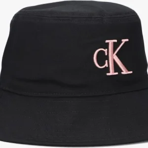 Calvin Klein Logo Embroidery Bucket Hat Chapeau En Noir marque pas cher 9