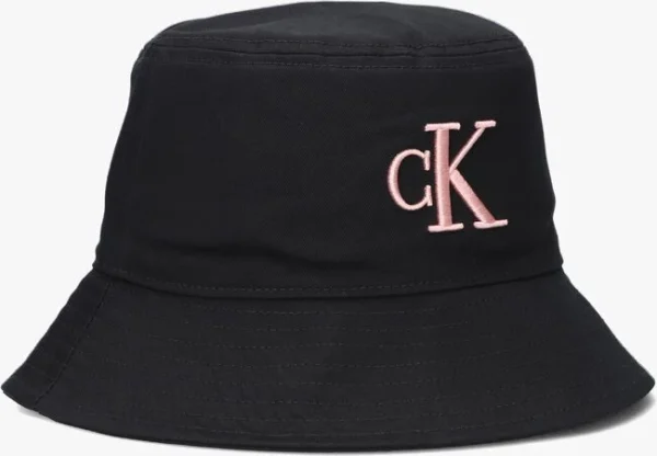 Calvin Klein Logo Embroidery Bucket Hat Chapeau En Noir marque pas cher 3