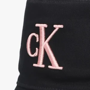 Calvin Klein Logo Embroidery Bucket Hat Chapeau En Noir marque pas cher 15