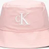 Calvin Klein Logo Embroidery Bucket Hat Chapeau En Rose à prix très bas 17