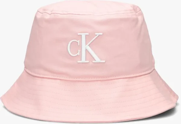 Calvin Klein Logo Embroidery Bucket Hat Chapeau En Rose à prix très bas 1