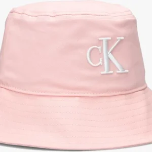 Calvin Klein Logo Embroidery Bucket Hat Chapeau En Rose à prix très bas 9