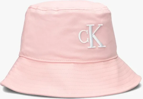 Calvin Klein Logo Embroidery Bucket Hat Chapeau En Rose à prix très bas 3