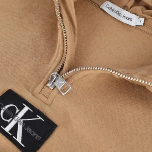 site pas cher Calvin Klein Pull Quilted Mix Media Hoodie En Beige 7