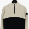 vente en ligne Calvin Klein Pull Clr Block Zip Up Sweater En Beige 11