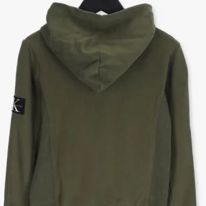 Large choix en ligne Calvin Klein Pull Badge Rib Hoodie En Vert 9