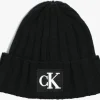 Top ventes Calvin Klein Monogram Rib Beanie Bonnet En Noir 11