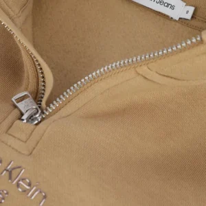 des prix incroyables Calvin Klein Pull Cut Seams Stack Logo Zip Up Hwk En Camel 7