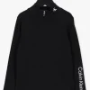 Calvin Klein Zip Up Rib Ls Top En Noir marque pas cher 8