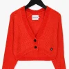 marque moins cher Calvin Klein Gilet Chenille Cropped Cardigan En Rouge 11