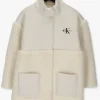 Calvin Klein Manteau Teddy Faux Fur Leather Coat En Beige grande promotion 11