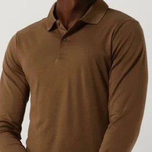 Distributeur Officiel Calvin Klein Polo Smooth Cotton Slim Ls Polo En Marron 11