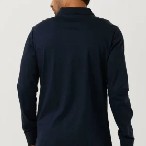 outlet soldes Calvin Klein Polo Smooth Cotton Slim Ls Polo Bleu Foncé 9