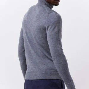 Calvin Klein Col Roulé Superior Wool Turtle Neck En Gris à prix promos 9