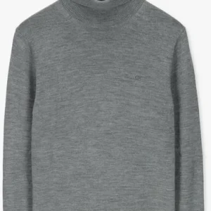 Calvin Klein Col Roulé Superior Wool Turtle Neck En Gris à prix promos 13