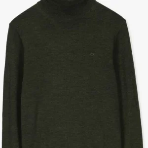 beauté Calvin Klein Col Roulé Superior Wool Turtle Neck Olive 13