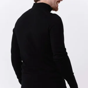 Calvin Klein Pull Superior Wool Quarter Zip En Noir vente pas cher en ligne 9