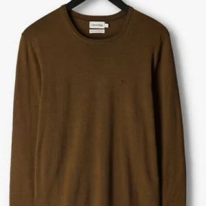 site soldes Calvin Klein Chandail Superior Wool Crew Neck Sweater Olive 13