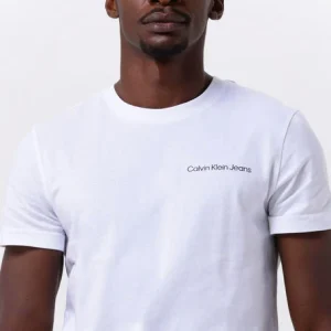 Promotio de vente Calvin Klein T-shirt Chest Institutional En Blanc 11