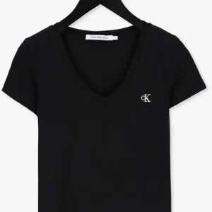 boutique en ligne Calvin Klein T-shirt Ck Embroidery Stretch En Noir 13