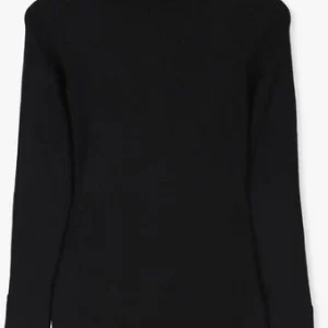 authentiques Calvin Klein Mini Robe Ck Tight Sweater Roll Neck Dress En Noir 13