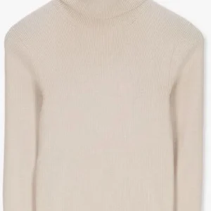 boutique en france Calvin Klein Pull Ck Tight Roll Neck Sweater En Beige 13