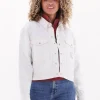 Calvin Klein Veste En Jean Cropped Utility Shirt En Blanc ﻿soldes 19