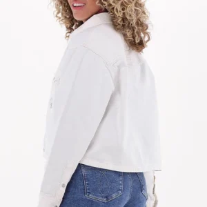 Calvin Klein Veste En Jean Cropped Utility Shirt En Blanc ﻿soldes 9