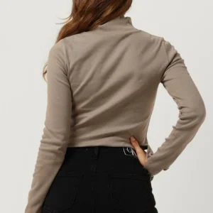 site pas cher Calvin Klein Col Roulé Rib Mock Neck En Taupe 9