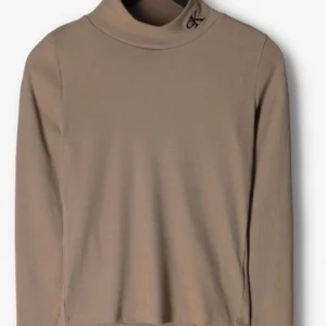 site pas cher Calvin Klein Col Roulé Rib Mock Neck En Taupe 13