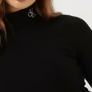 vente chaude Calvin Klein Col Roulé Rib Mock Neck En Noir 11