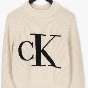 soldes magasin Calvin Klein Pull Blown Up Ck High Neck Sweater En Beige 13