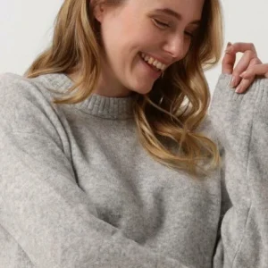 Calvin Klein Pull Fluffy Wide Open Sleeves Sweater En Gris vente à bas prix 11