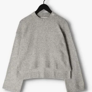 Calvin Klein Pull Fluffy Wide Open Sleeves Sweater En Gris vente à bas prix 13