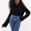 shopping pas cher Calvin Klein Pull Fluffy Wide Open Sleeves Sweater En Noir 17