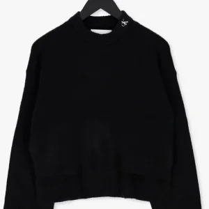 shopping pas cher Calvin Klein Pull Fluffy Wide Open Sleeves Sweater En Noir 13