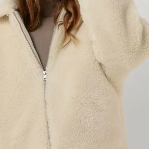 pas cher en vente Calvin Klein Manteau Teddy Back Ck Sherpa Short Jacket écru 11