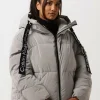 jusqu'à Calvin Klein Veste Matelassé Long Drawcords Soft Touch Puffer En Gris 17