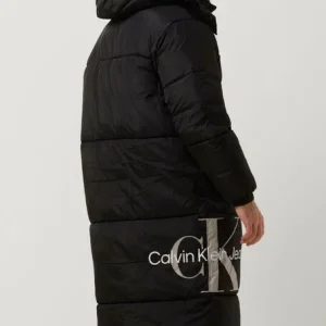 Calvin Klein Veste Matelassé Essentials Non Down Long Jacket En Noir marque moins cher 9