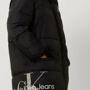 Calvin Klein Veste Matelassé Essentials Non Down Long Jacket En Noir marque moins cher 11